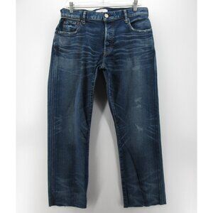 Mous sy Vintage Jeans 29 Button Fly Slim Straight Crop Raw Hem Japan